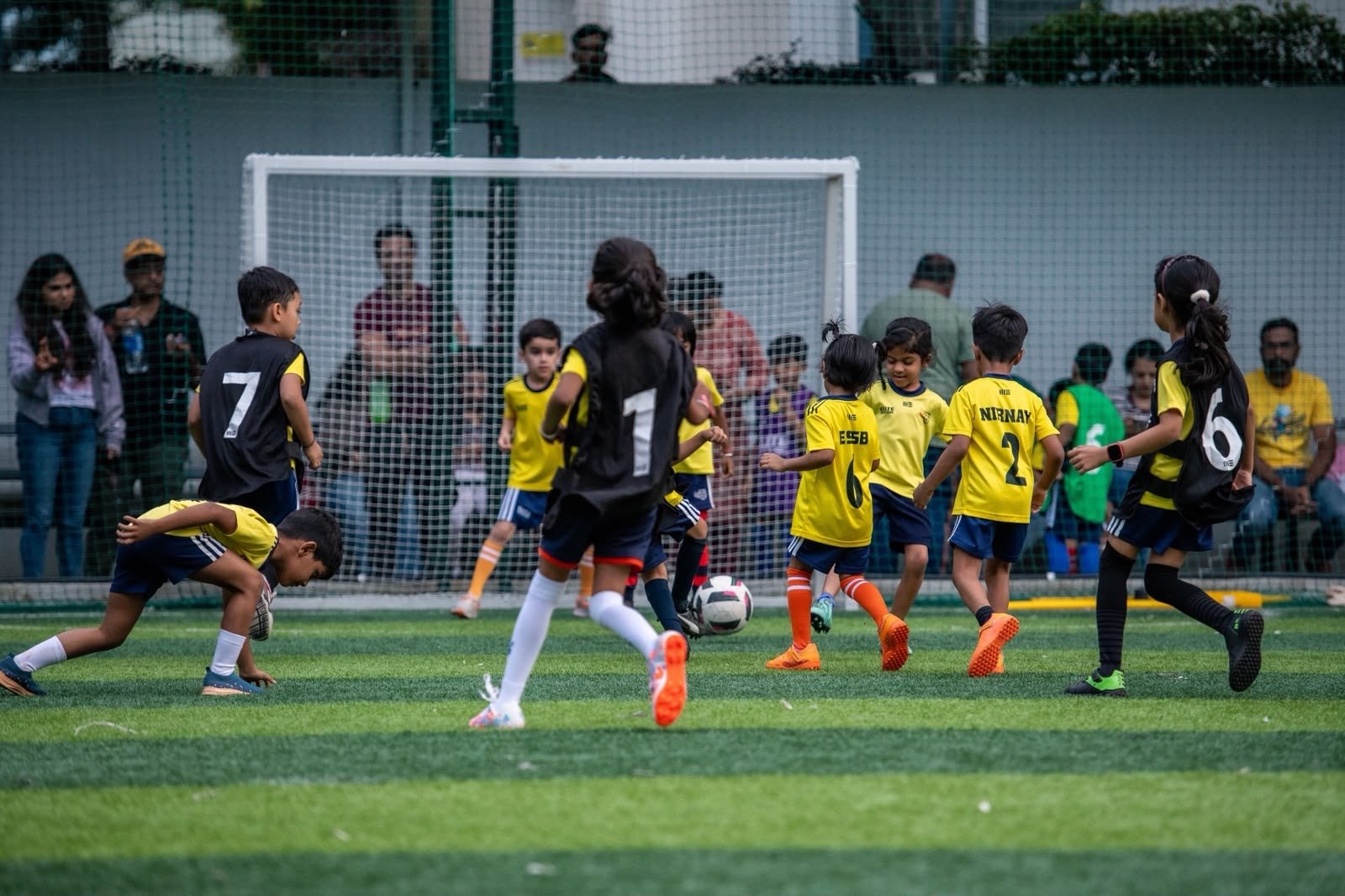 ESSB school teams lining up for a match