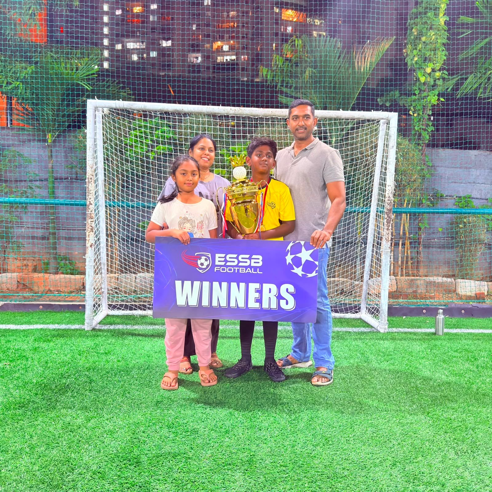 ESSB school team celebrating a tournament win